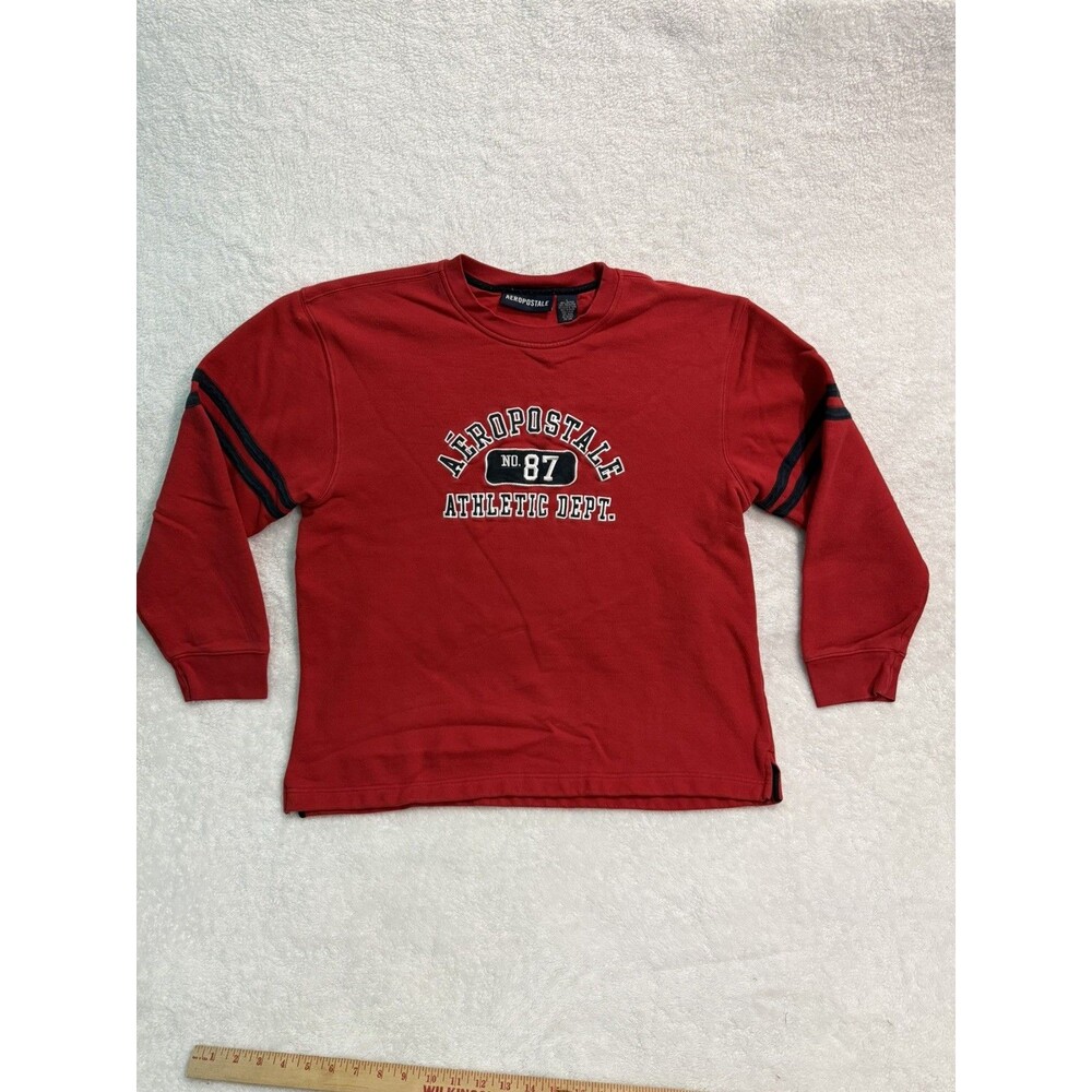 Vintage Aeropostale Sweatshirt Adult Large Red Crewneck Embroidered Grunge Y2K